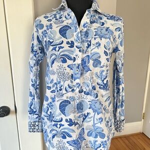 Tizzie 3/4 button up blouse floral with alternate pattern